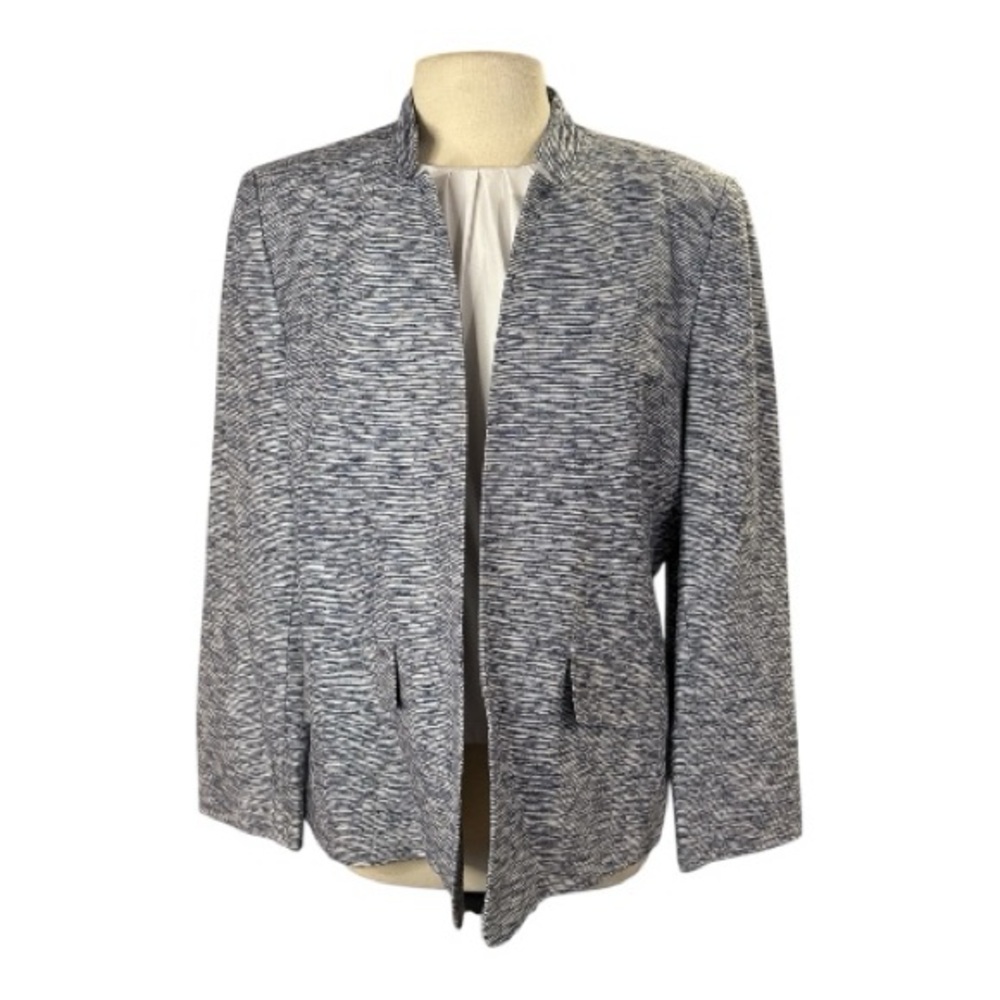 Kasper Suiting Chic Gray Open-Front Blazer Sz 14